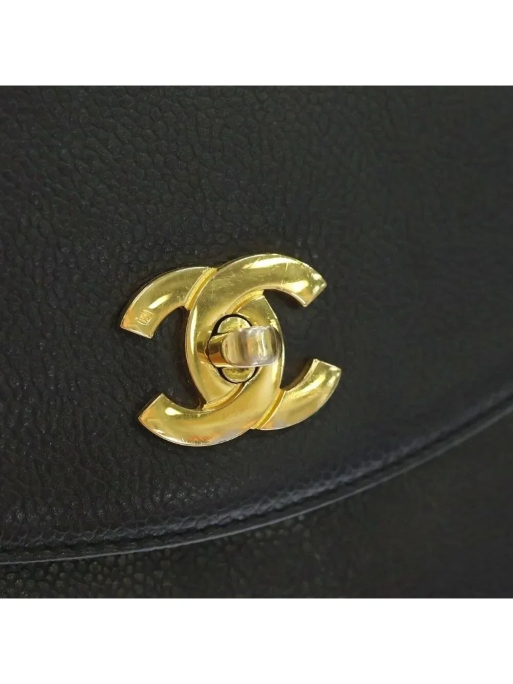 Chanel Triple CC Logo Caviar Leather Backpack Black